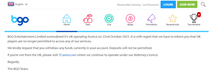 BGO License Surrendered Screenshot